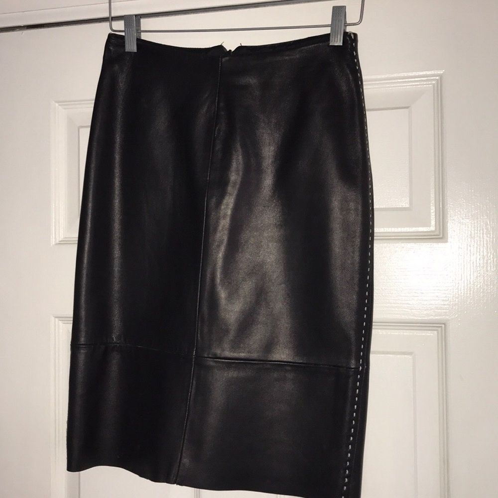 Black leather skirt
